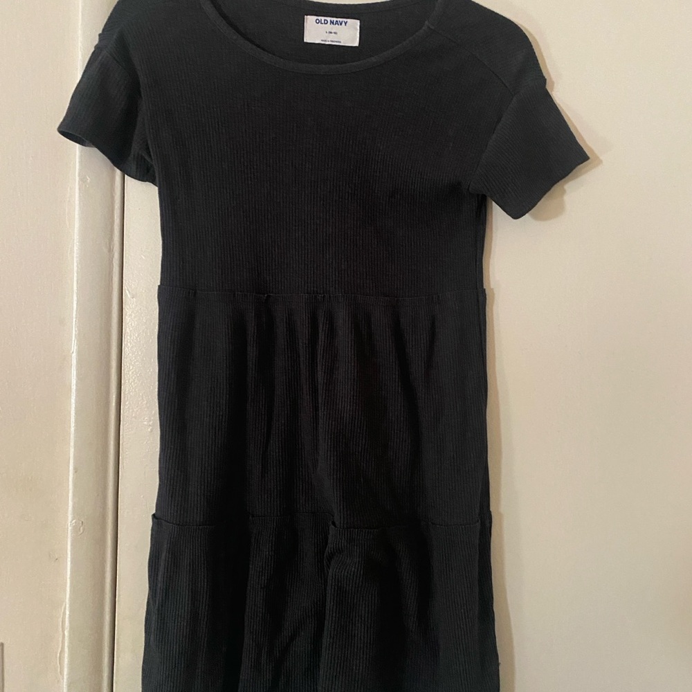 Old Navy Dark Heather Gray Casual Short Sleeve Dress